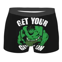 Custom Hulk Get Your Green On Underwear Men Breathable Boxer Briefs Shorts Panties Soft Underpants For Male