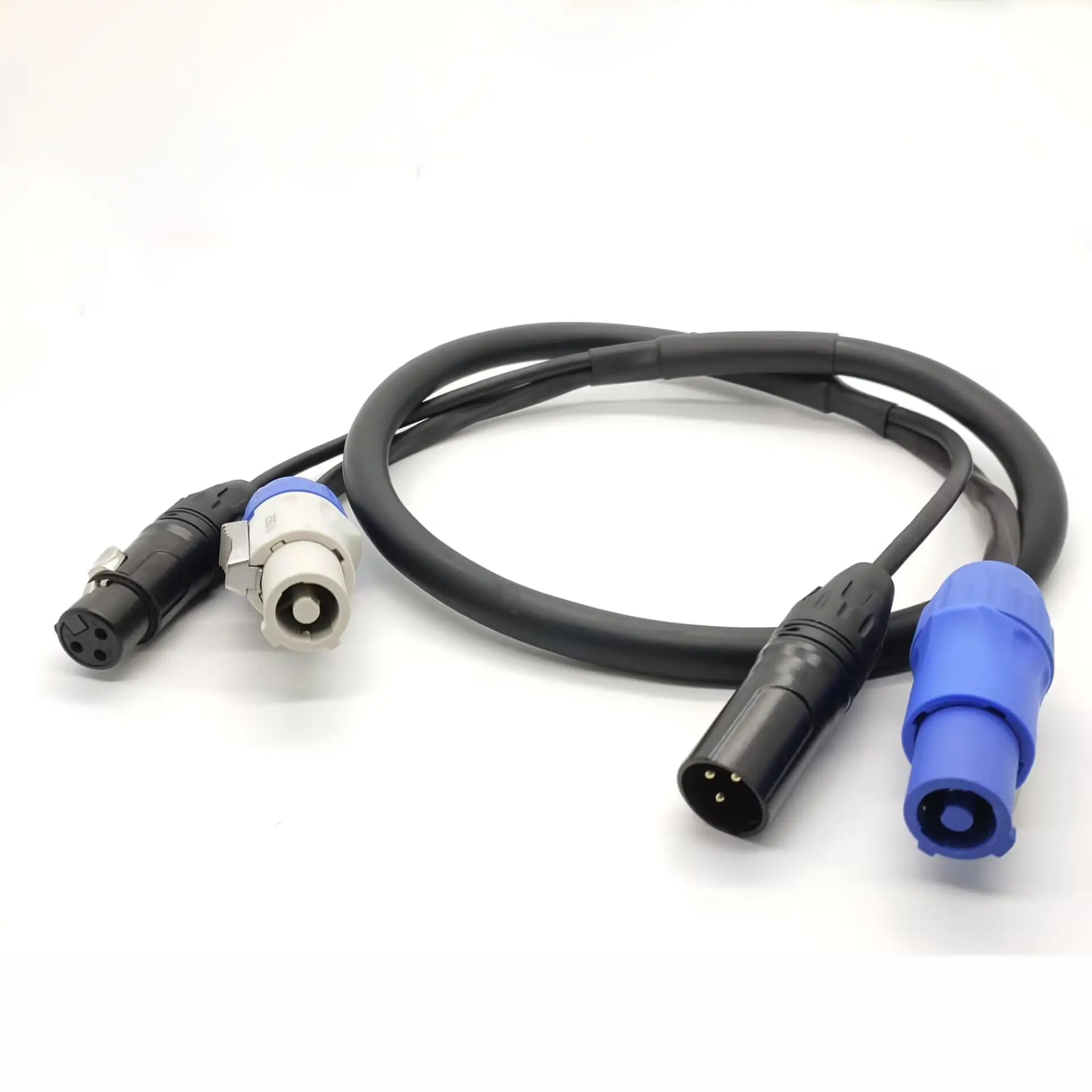Кабель DMX+Power Combo 1M, 3-контактный XLR (папа-мама) со встроенным портом Powercon, универсальный аудио- и силовой провод для систем сценического освещения