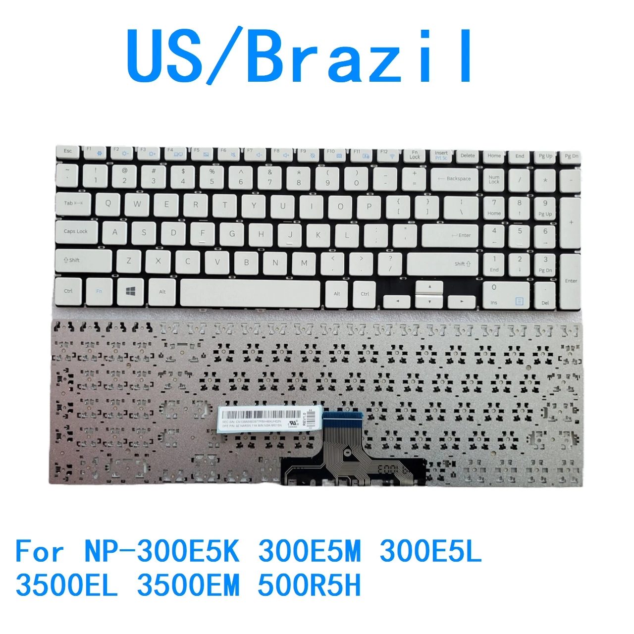 New US Brazil Language  Keyboard For Samsung NP-300E5K 300E5M 300E5L 3500EL 3500EM 500R5H Notebook PC Replacement Keyboard