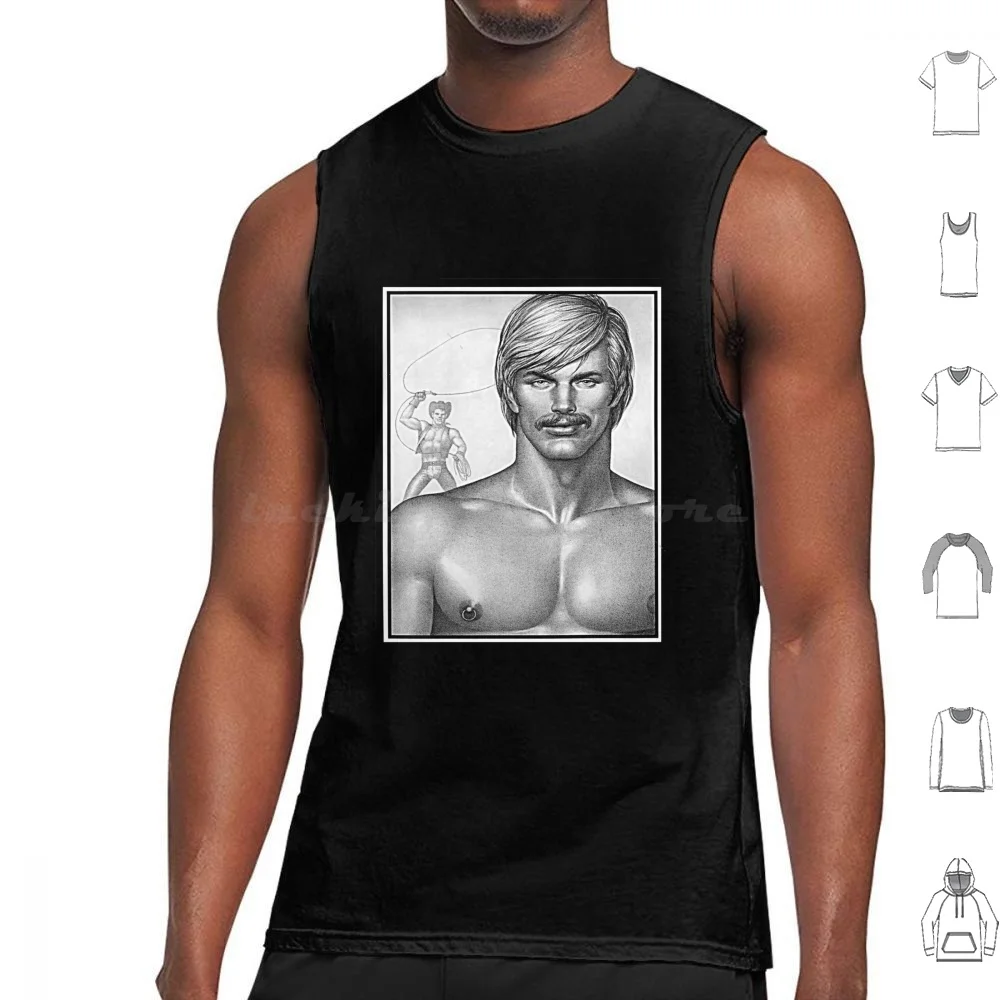 Tom Of Finland-Giddy Up Cowboy Tank Tops Vest Sleeveless Bara Yaoi Anime Manga Gym Art Queer Art Muscle Bottom Kink