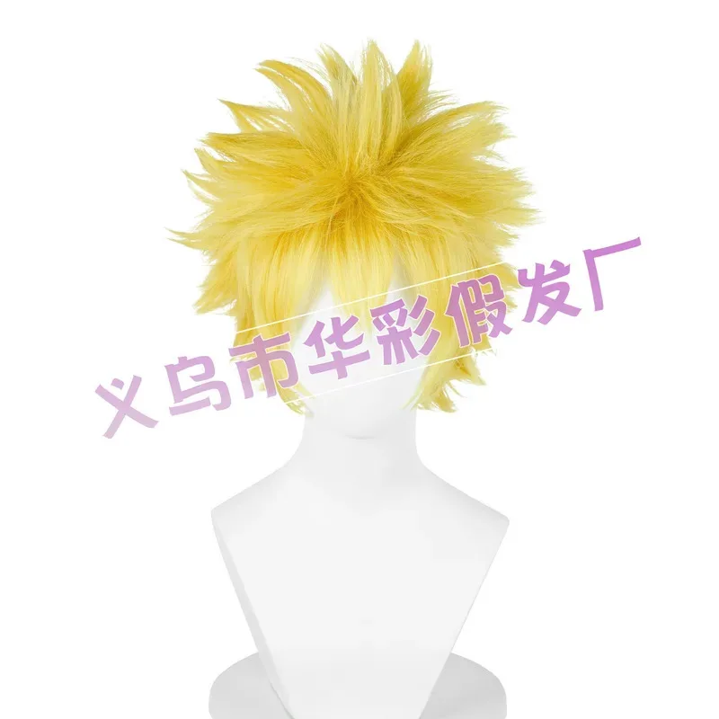 أنيمي اوزوماكي تأثيري قصيرة ذهبية مختلطة رقيق أشعث الطبقات مقاومة للحرارة الشعر الاصطناعية + عقال + شعر مستعار Capv؛ 2، r'6؛ t.