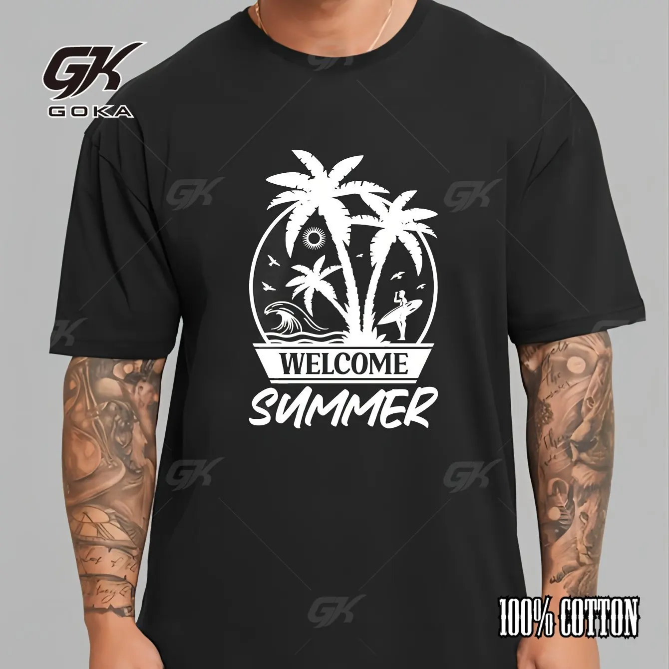 

Добро пожаловать, пляжная вибрация, хлопковая футболка с графическим рисунком, пальмы, океанский серфер, дизайн, крутые повседневные футболки для мужчин и женщин, одежда для отпуска, расслабленная