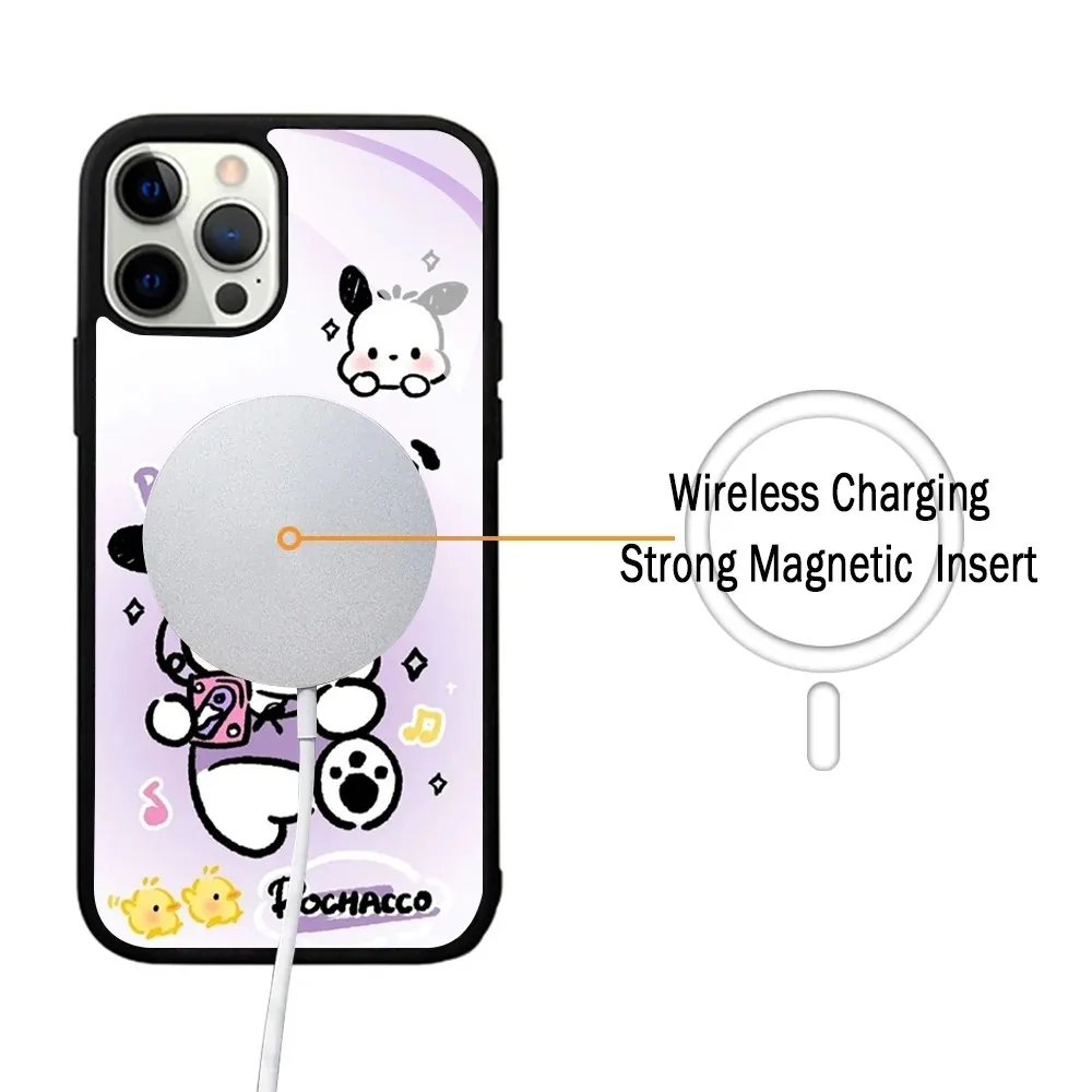 P-Pochacco S-Sanrio Phone Case For IPhone 15 14 13 Pro Max 11 12 Mini Alex Mirror For Magsafe Wireless Charging Cover