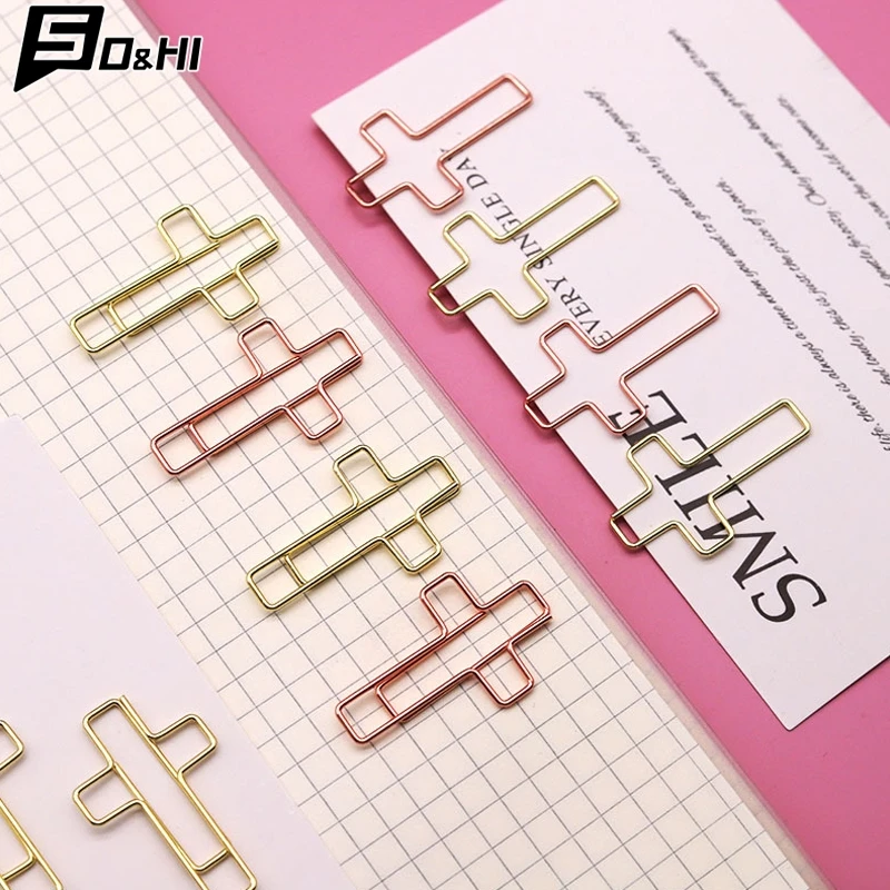 

20Pcs Creative Cross Shape Paper Clips Journal Bookmarks Durable Gifts Notepad Mark Paperclip Binder Clips For Kids Students