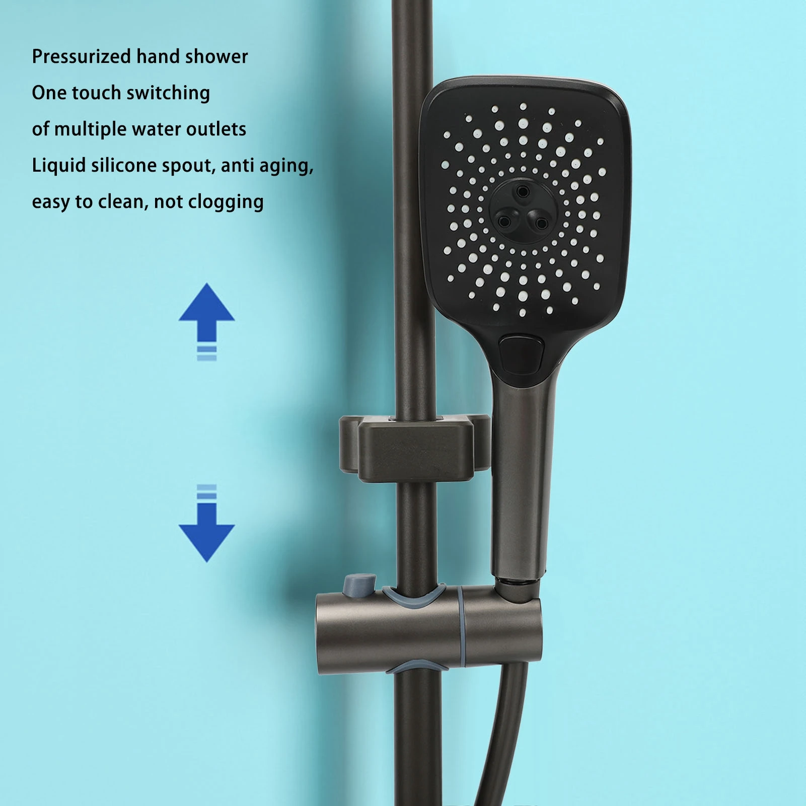 Multifunctional Bathroom Shower Head Set Push Button High Pressure Water Flow  Must Have For Home Bathrooms
