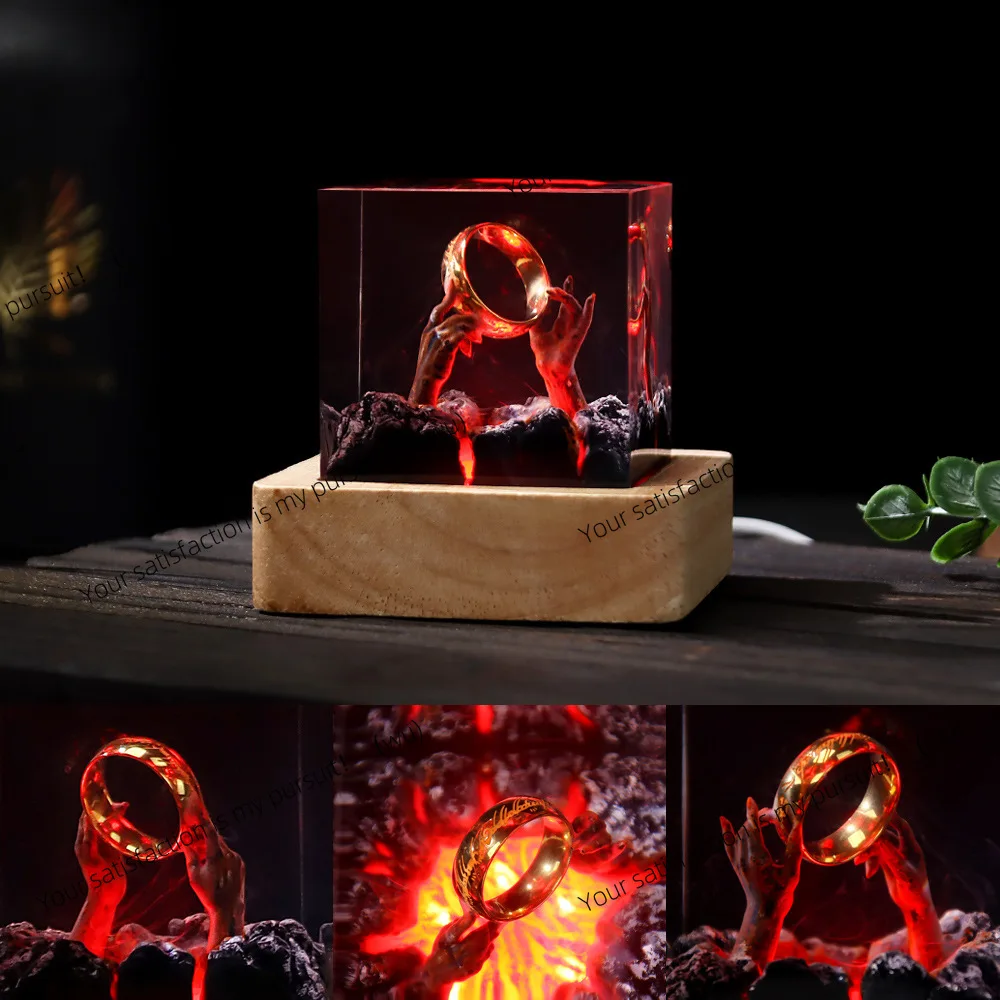 Crater hand rest Lord of the Rings cube resin night light handicraft ornament souvenir gift