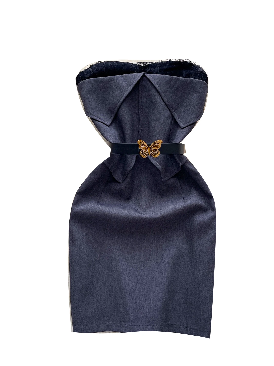 Vestido e con corpiño y ribete de encaje para mujer, Falda corta de satén de seda de verano, vestido envolvente de cin...