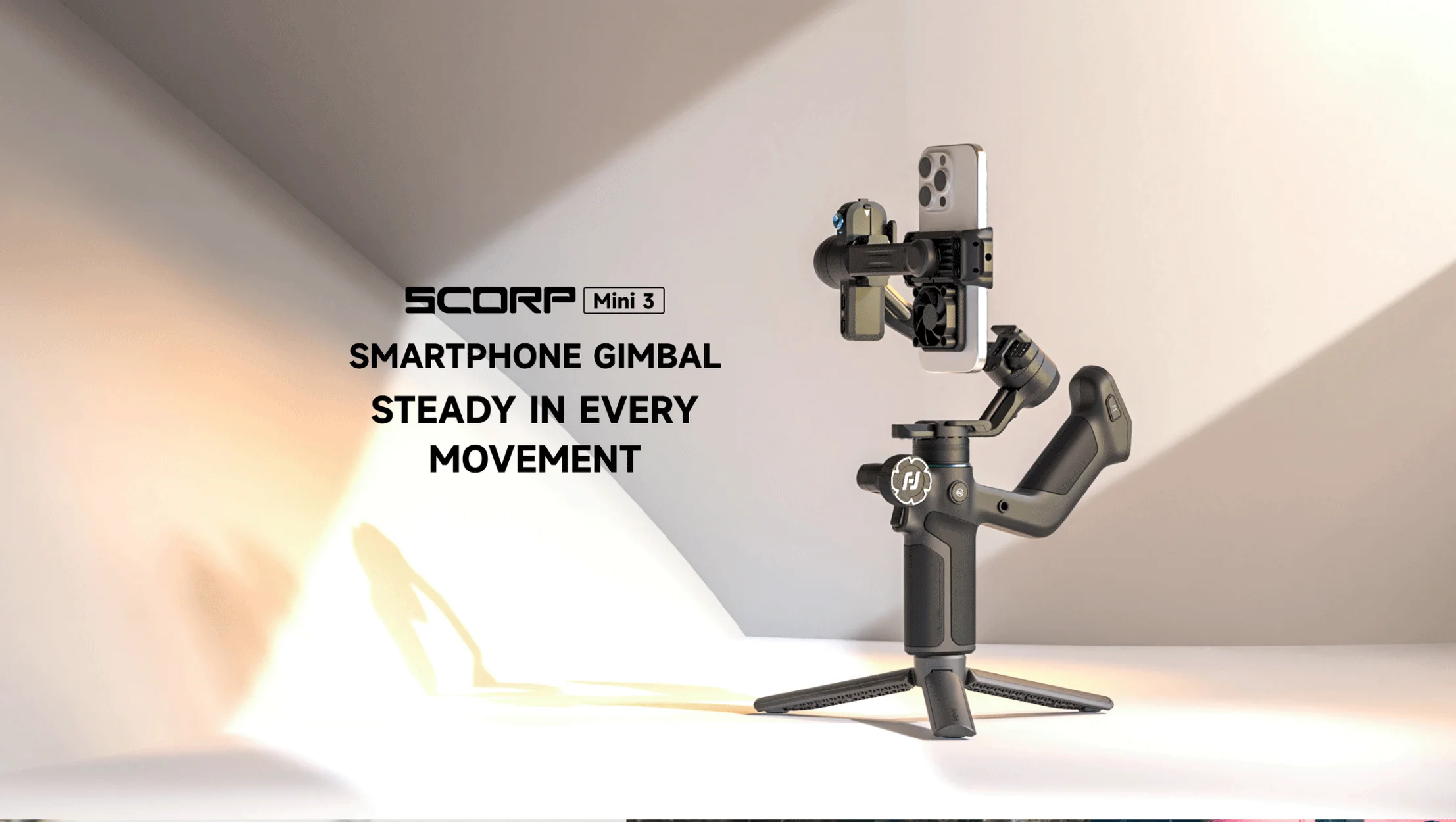 FeiyuTech SCORP Mini 3 Gimbal-Stabilisator für Smartphone, integriertes AI-Tracking-Modul, Lüfter, 2 kg Nutzlast mit integriertem Griff – Detail 1