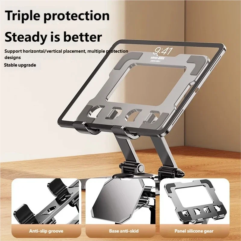 Soporte para Tablet de Acero al Carbono con 720 °   Soporte Ajustable Giratorio para iPad Pro, Air, Mini, Soporte de Escritorio para Teléfono Móvil