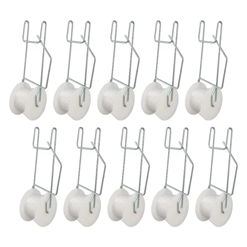 10Pcs/set Garden Plant Roller Hooks Tomato Support Hooks Kits Support String Rope For Tomatoes Eggplants Watermelons Peppers