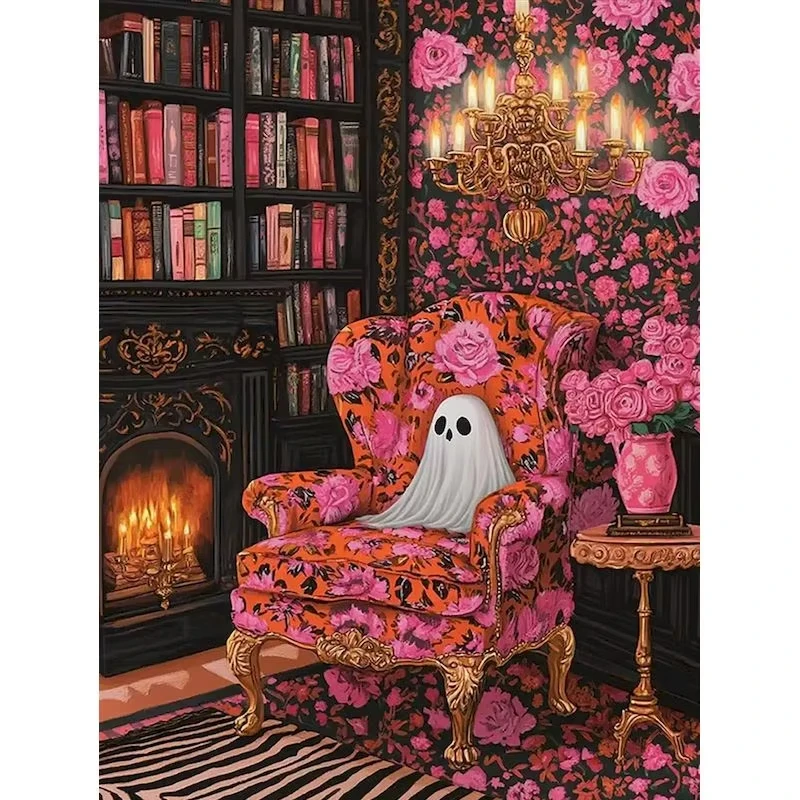 

Ghost Study Room Halloween 500/1000/1200/2000 PCS Jigsaw Puzzles Family Activity Games for Gameroom Bedroom Gifts