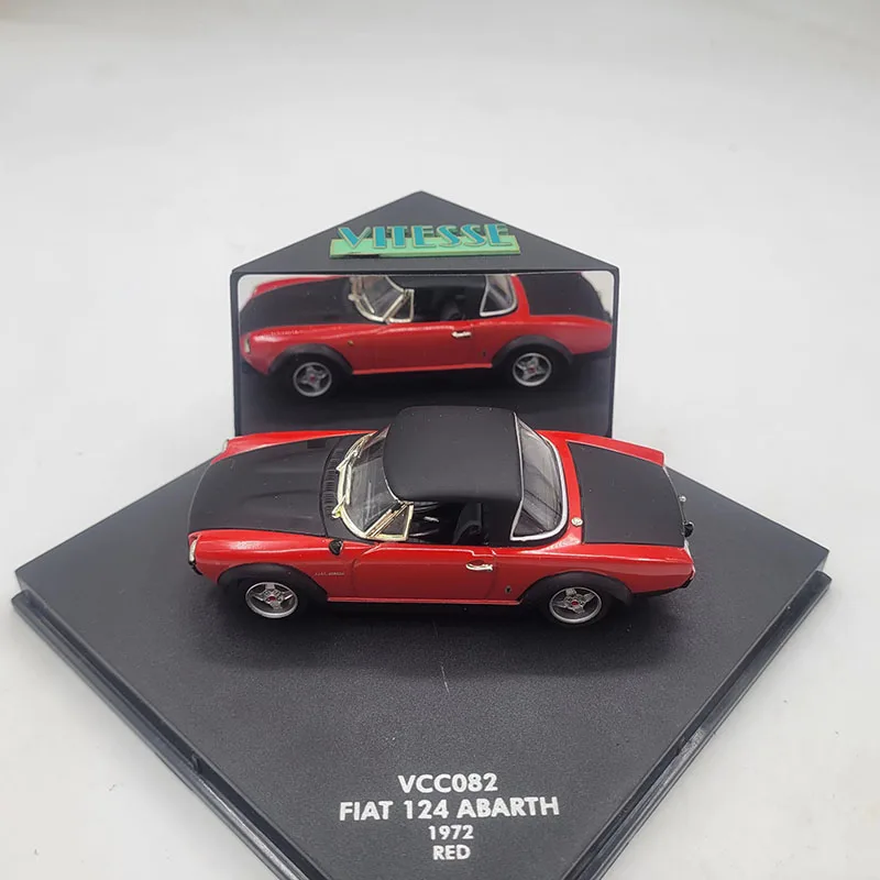 Diecast 1:43 Scale Fiat 124 Abarth 1972 Simulation Alloy Car Model Collection Souvenir Ornaments Display Vehicle Toys Gift