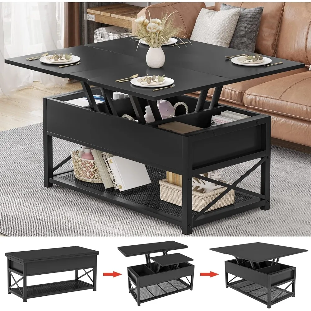 

Lift Top Coffee Table, 3 in 1 Multi-Function Tables with Storage for Living Room, 43" Coffee Table