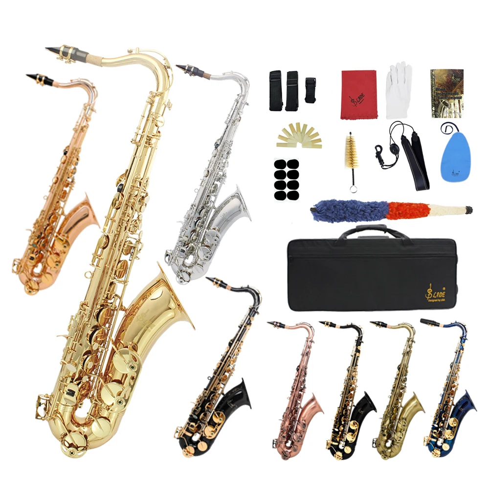 

SLADE Tenor Saxophone Brass Body Bb Sax Professional Saxfone Woodwind Instrument with Case Reeds Gloves Parts & Accessories