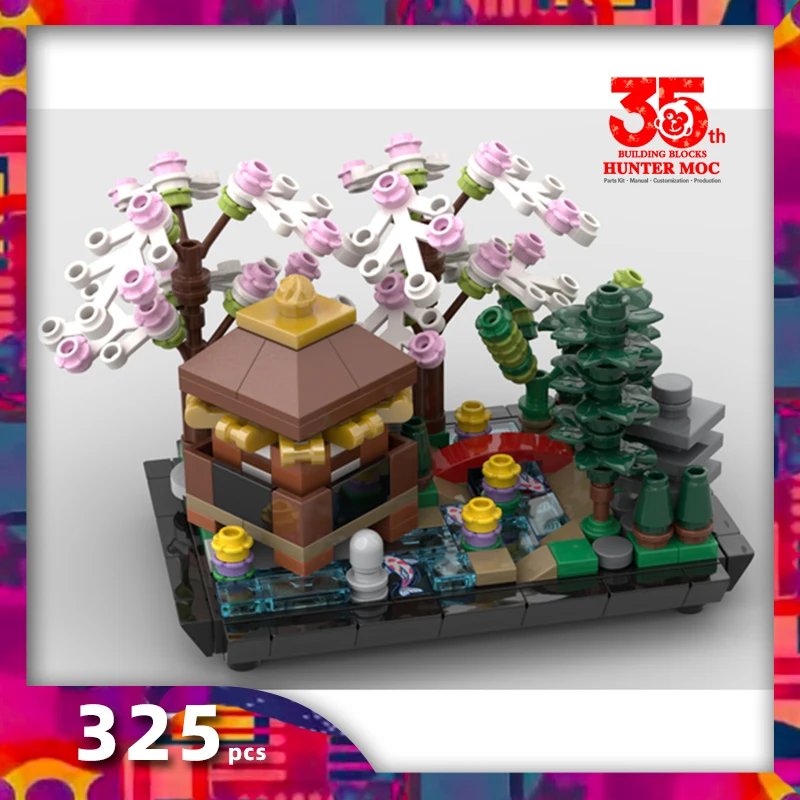 moc medieval tree building blocks Modular Fairy Tale world park block garden mini garden building kit