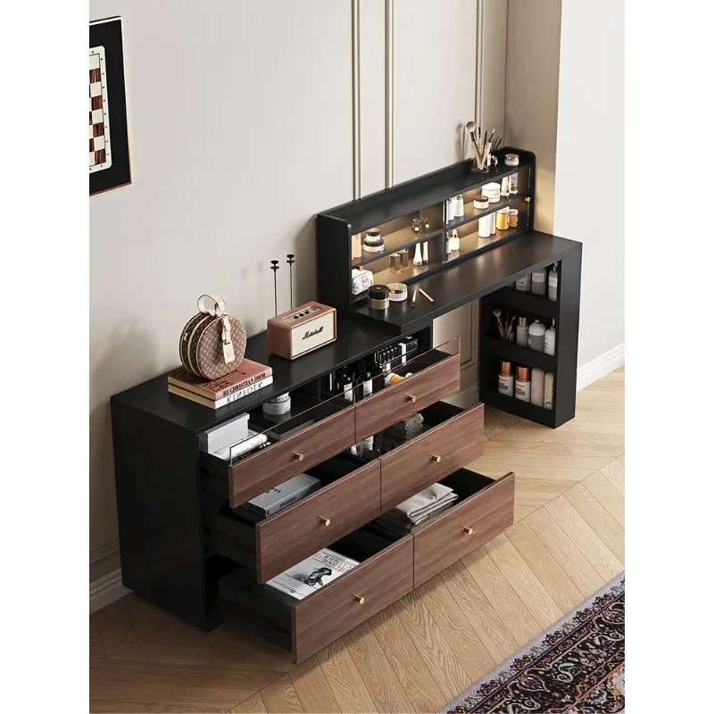 Medieval style bedroom six-chest chest dresser integrated corner coat rack bed end solid wood drawer cabinet aisle hanger