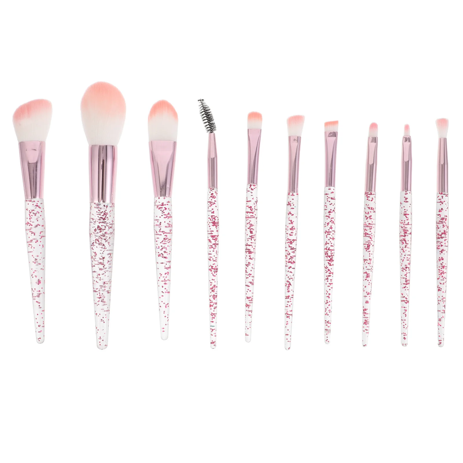 10Pcs Eye Brushes Set Glitter Professional Eyeshadow Concealer Blending Eyeliner Tools Glitter Makeup Brushes Set