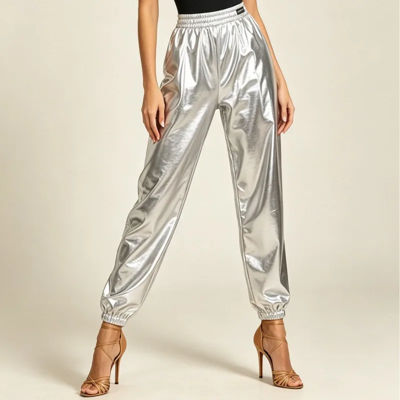 Customized ZS [Sweating Pants] Latin Modern Dance National Standard Dance Pants Slimming Women's Warm Up Chacha Ballet Pants K62