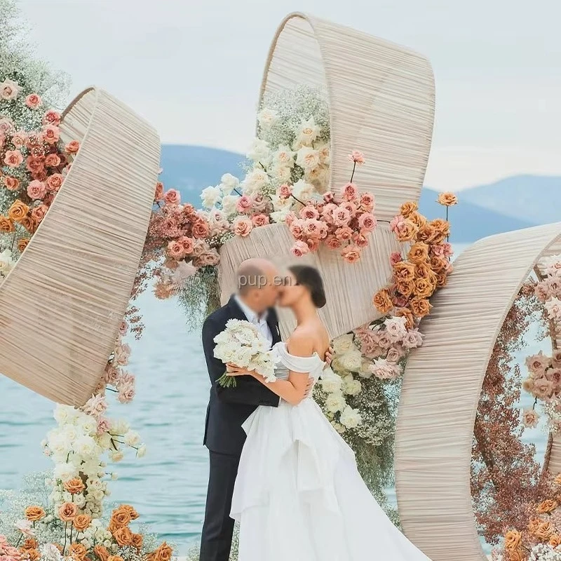 Luxury exquisite curved background wall set, suitable for event gatherings and wedding backdrops