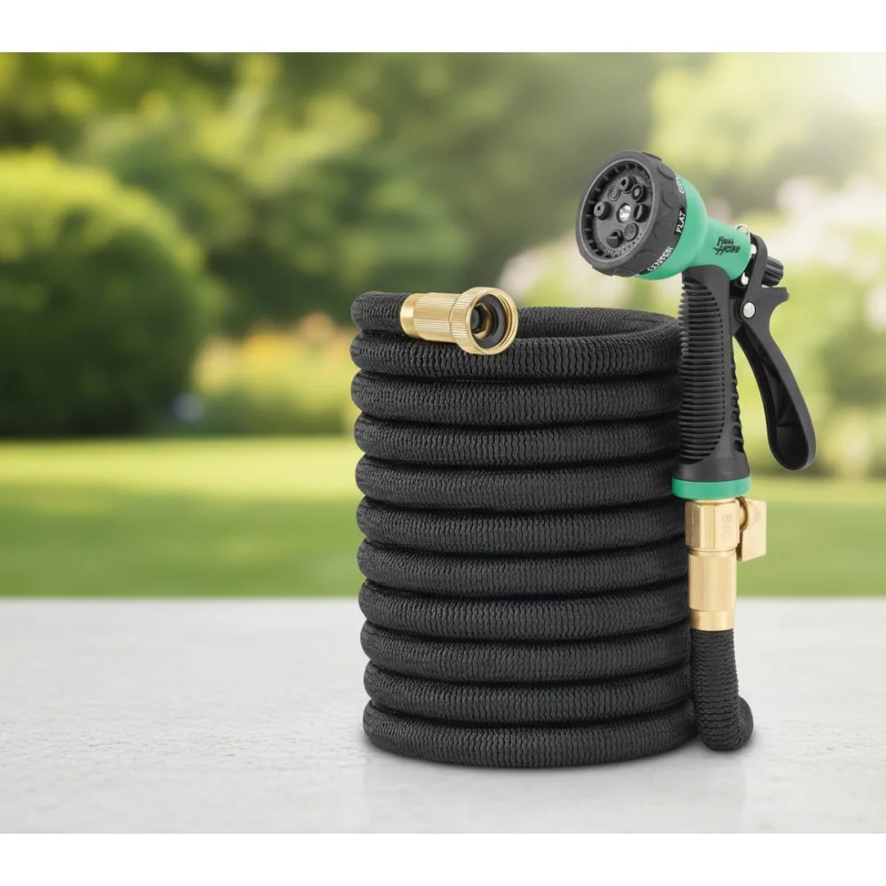 

Expandable Garden Hose 50FT with 8-Function Nozzle - Lightweight Flexible Water Hose for Outdoor Use