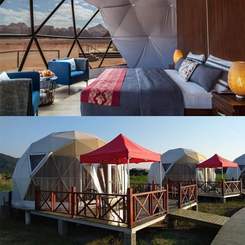 Tende a cupola Glamping di lusso all'aperto cupole in Pvc prezzo casa prefabbricata Resort Hotel casa campeggio tenda a cupola rotonda geodetica in vendita