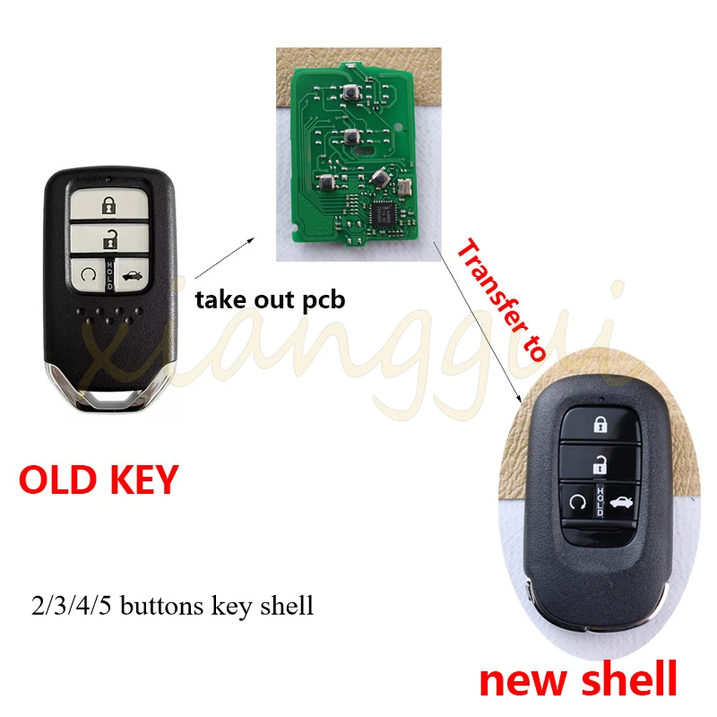 

Upgrade for Honda Civic URV Venzel City Clarity CRV EX-L HR-V Jazz Odyssey Pilot XRV Modification Car Key Housing Key Case Shell