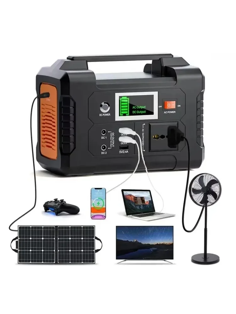 200W All-in-one Solar Power Generator With Panel EU Battery For Camping Energy Storage Backup