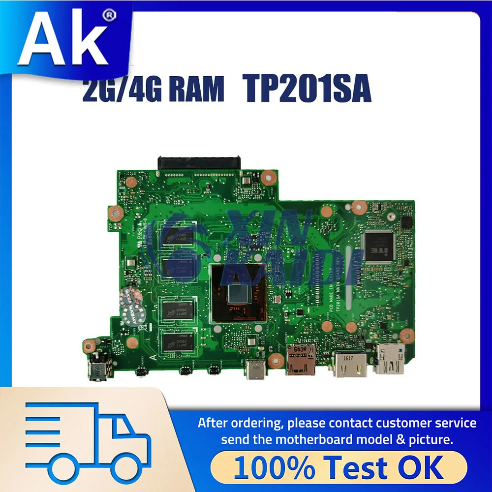 Notebook Mainboard For ASUS Flip VivoBook TP201 TP201SA J201SA Laptop Motherboard N3060 CPU 2G 4G RAM Systemboard