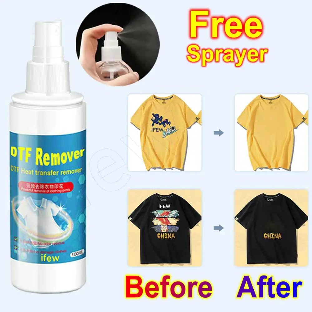 Heat Transfer Vinyl Remover DTF Remove Clothes DTF Remover Adhesive Print Remover Liquid Remove Clothing For Printer Cleaner