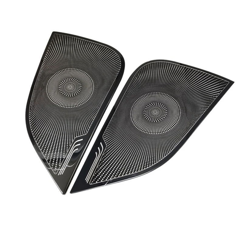 The Sound Bar Of The Stainless Steel Front Door Speaker Cover Trim Is For Tesla Model 3 2021-Black Titanium