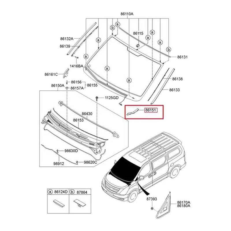 1 Piece Wiper Spoiler Cover Replacement Accessories For HYUNDAI Grand Starex H1 I800