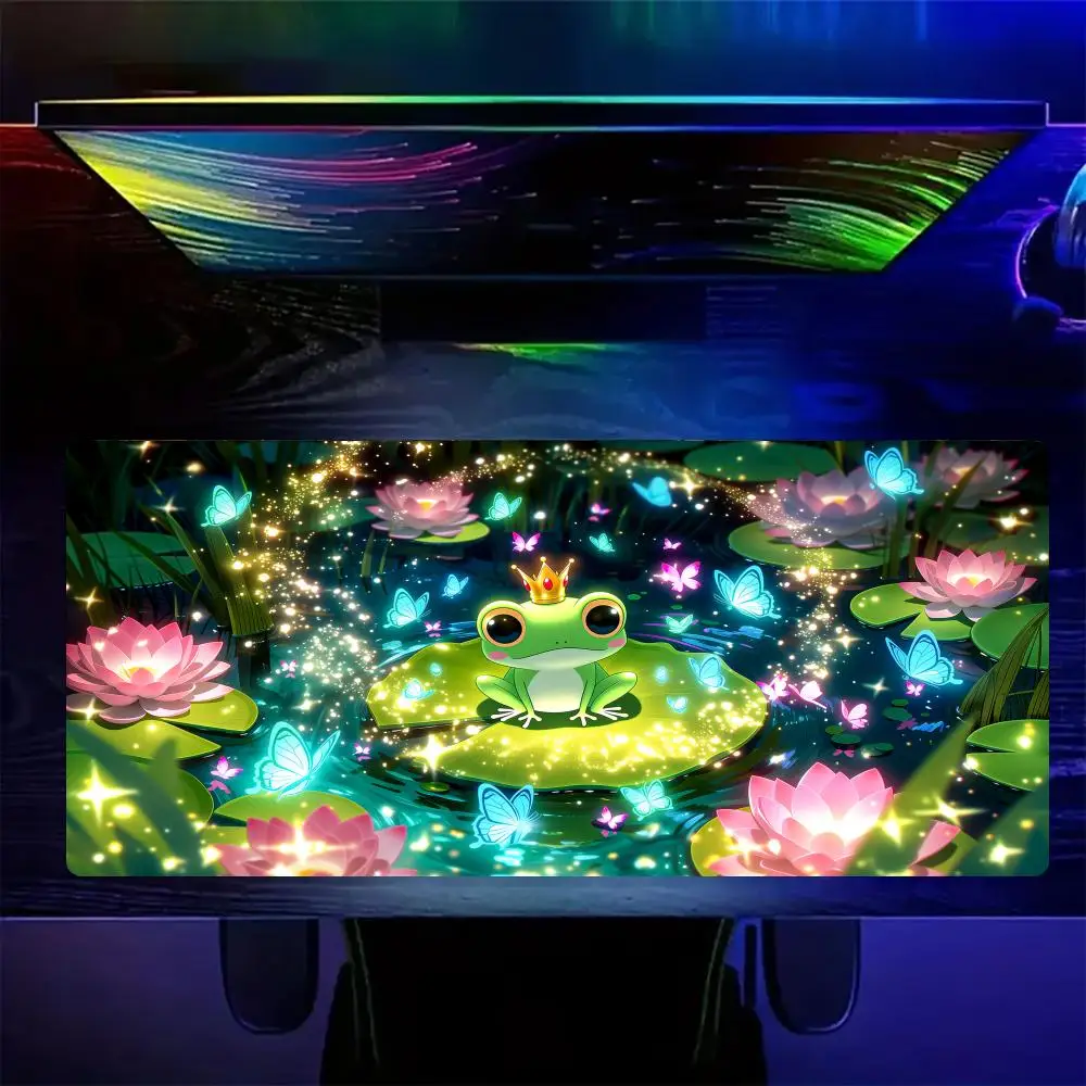 Lotus Pond and Frog Mouse Pad Large Computer Office Game Table Mats Rubber Anti-slip Mouse Mat HDP Long Desk Pads Extended pad