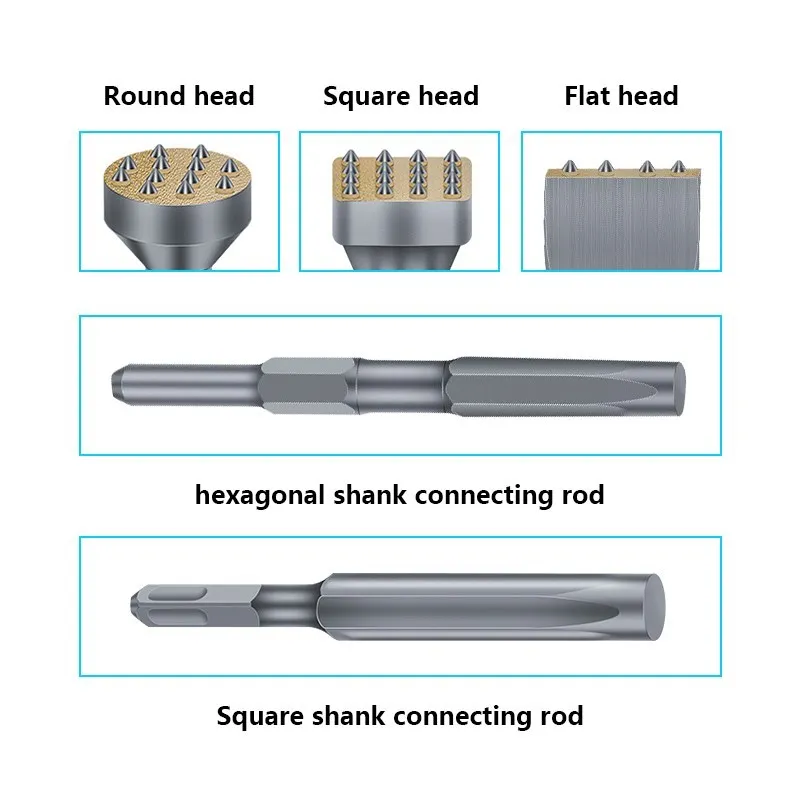 CMCP broca de cincel de martillo de vástago cuadrado para losa de piedra, puente, pared, cincel de pavimento de cemento, herramientas de
