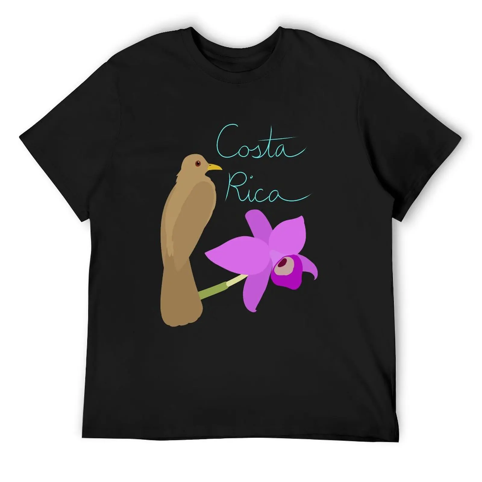 

Costa Rica: Guaria Morada and Clay Colored Thrush T-Shirt anime shirt graphics compression shirt men