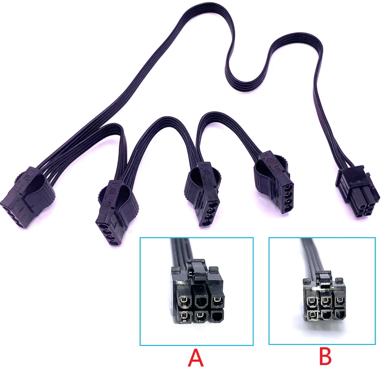 6 Pin To 4 Molex Modular Power Supply Cable 6 Pin To 4 Sata Cable for CORSAIR RMx Series RM1000x RM850x RM750X RM650x RM550x