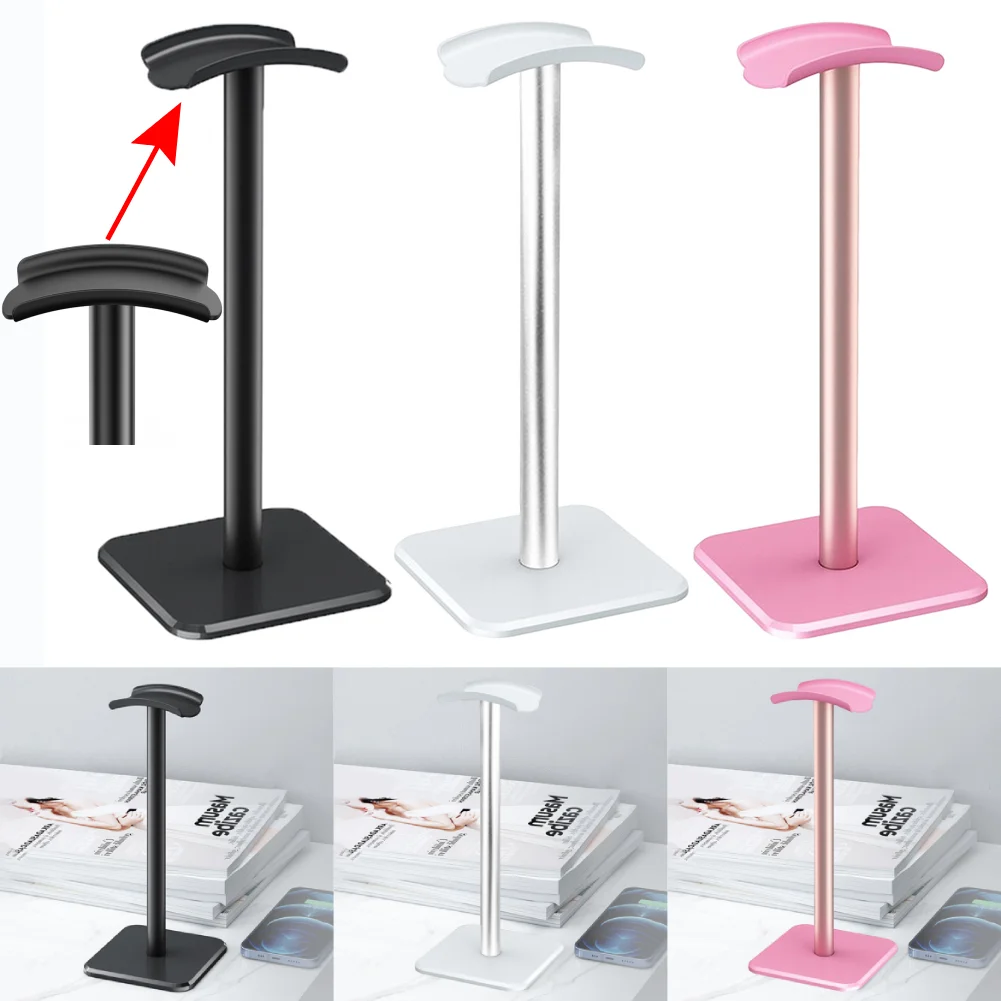 Aluminium Alloy Headphone Stand Holder Space Saving Gaming Headset Stand Rack Desktop Organizer Display Earphone Hanger Bracket