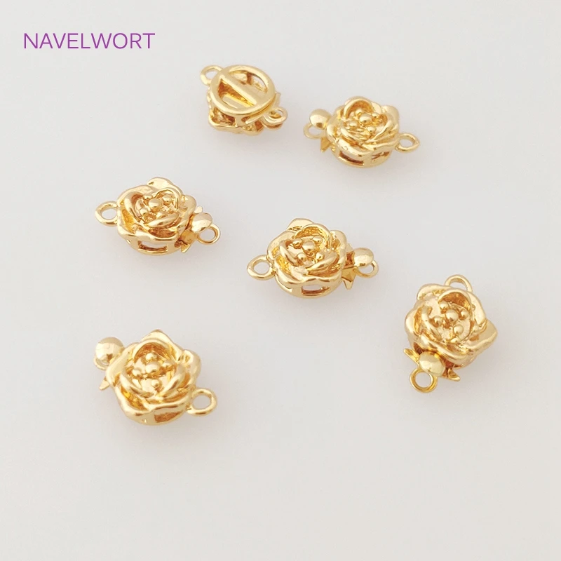 Rose Shape Beading End Connector Clasps High Quality Insert Button Fasteners For DIY Jewelry Making Accessories