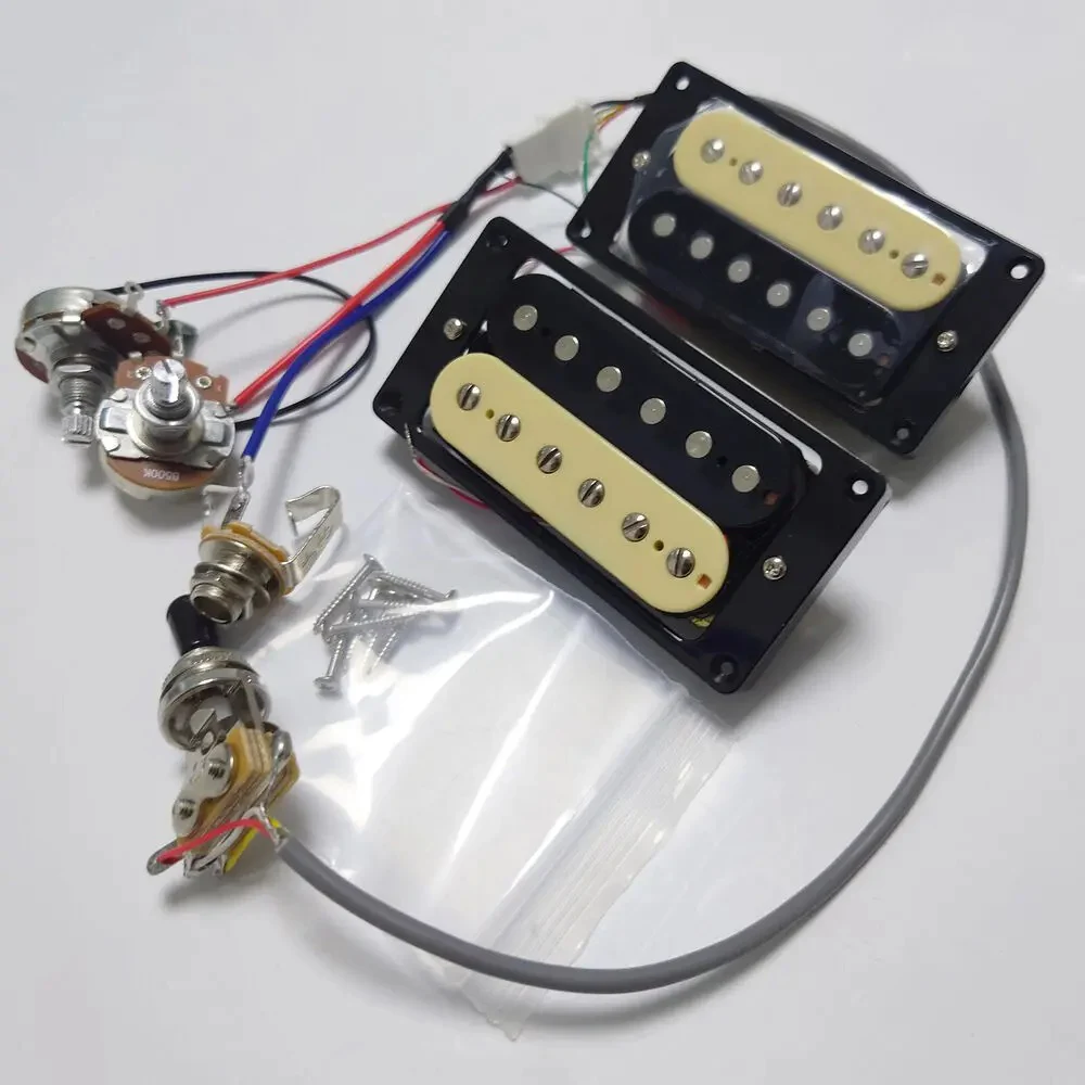 

Electric Guitar Humbucker Pickup 4C with 1V1T Wiring Harness for LP/SG Guitar Replacement Parts