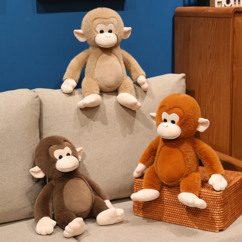 28/40CM Lifelike Monkey Orangutan Plushies Dolls Cartoon Gorilla Plush Stuffed Animal Toy Room Decor