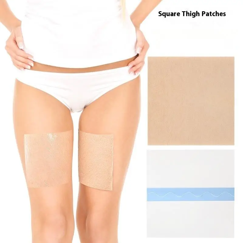 2/4Pcs Square Anti-Friction Thigh Tape Invisible Thigh Patch Sweat Absorption Anti-Chafing Thigh Pad Sticker Relief Pain Body