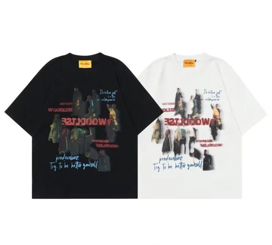 

2025 Summer New Men's Cotton Short Sleeve Tshirt Tie Dye Letter Graphic Print Hip Hop Streetwear Loose Fit Tee Top