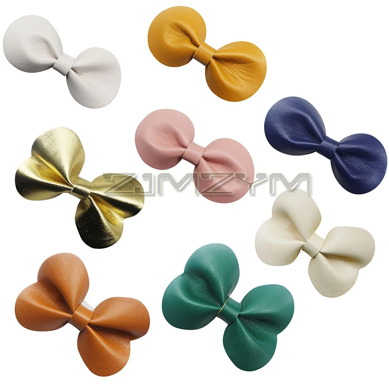 8 Pieces/set Leather Bow Hair Clip Sweet Elegant Versatile Women's Hair Accessory Simple Fashion Women's Hairpin Duck Bill Clip