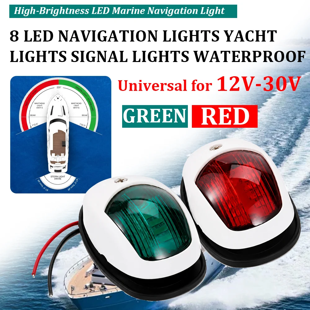 

12-30V Yacht navigation lights Waterproof Signal Warning Lamp Starboard Port Side Indicator For Marine Boat Truck Trailer Van