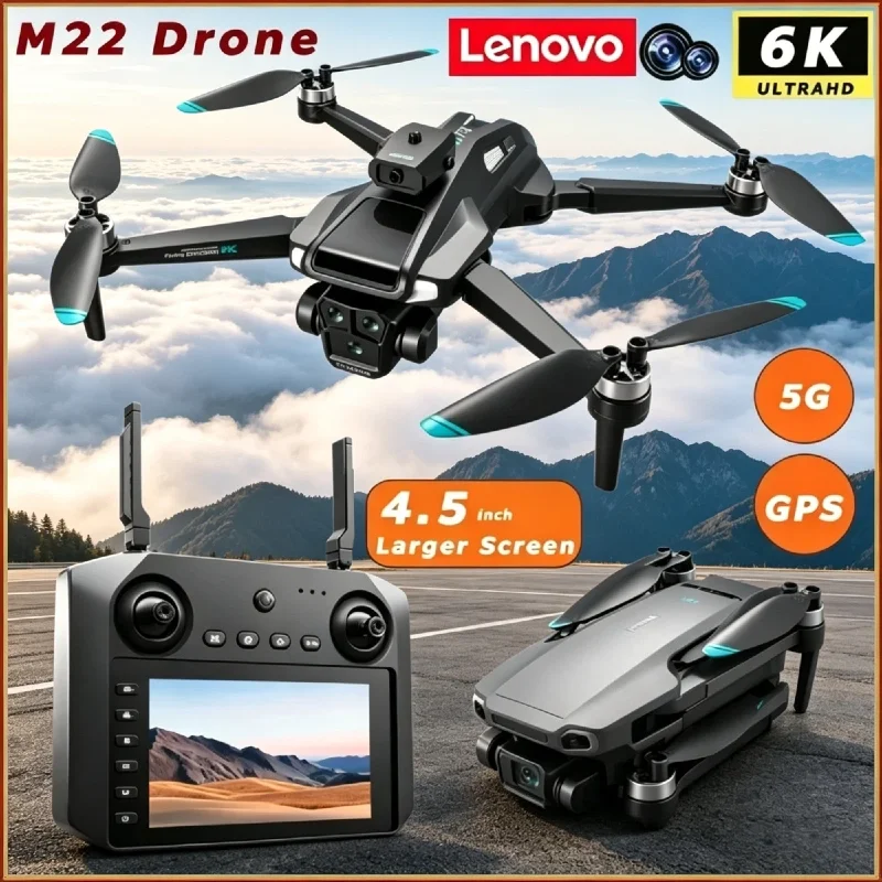 

Lenovo M22 Brushless Motor Foldable Drone 8K 4.3" Screen Controller Long Endurance 8K Optical Flow ESC 4K Aerial Photography