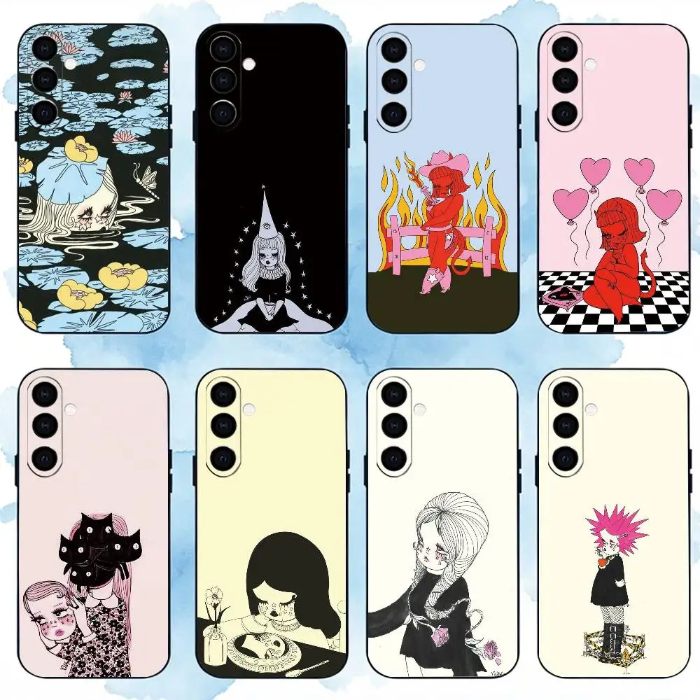 Valfre Prints Art  gift Phone Case Black Silicone Soft For Samsung Galaxy A73,A72,A71,A70,A53,A52,A51