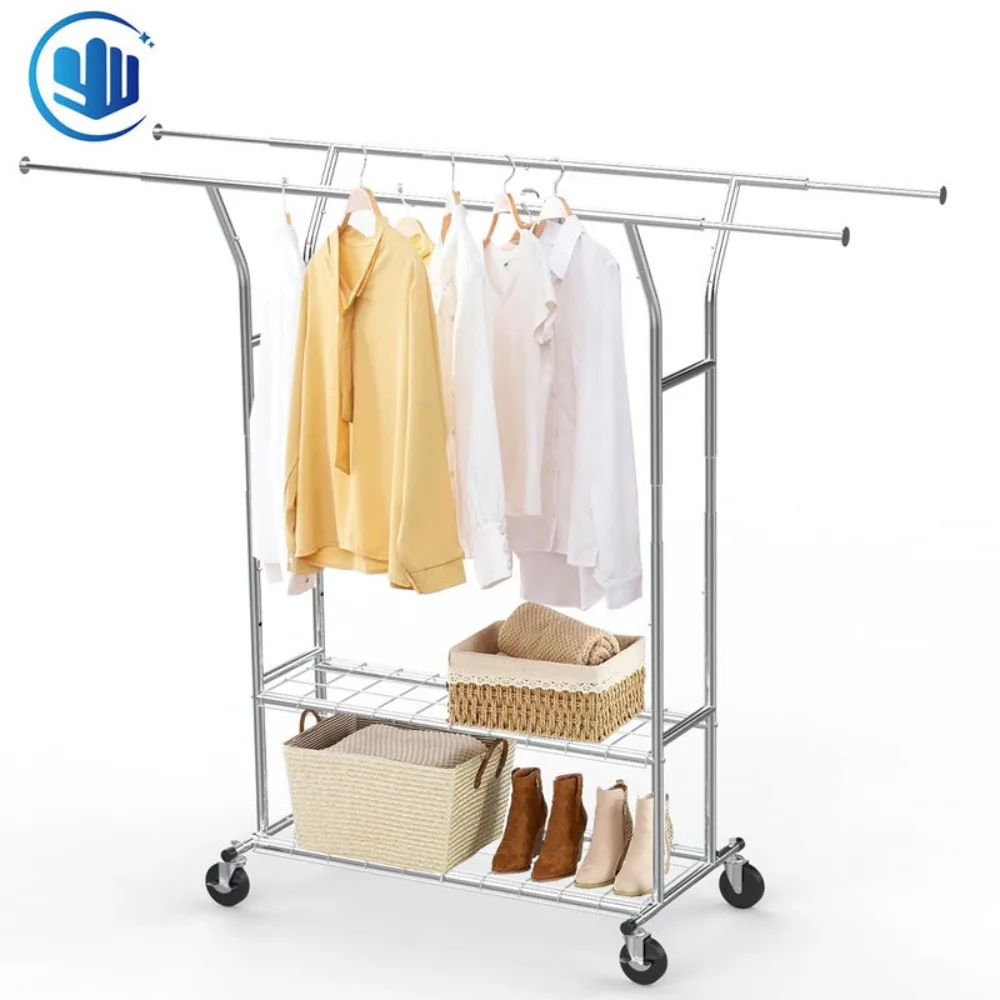 Heavy-duty drying rack Hanging rack Indoor and outdoor iron stainless steel telescopic  rack Floor-to-ceiling movable folding