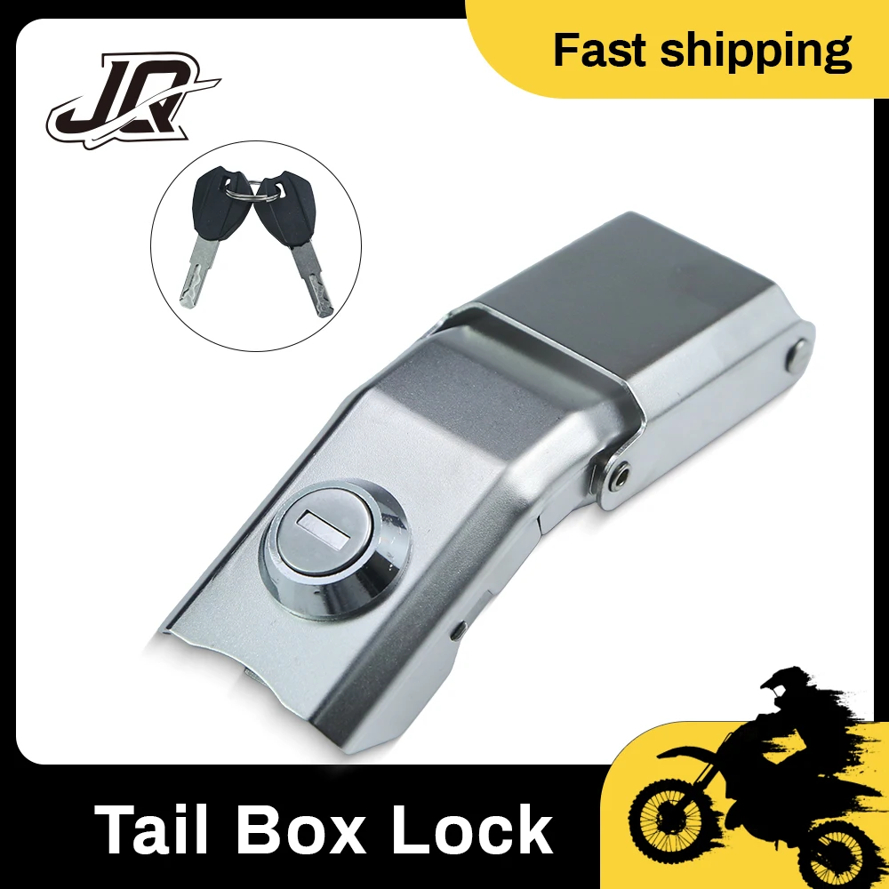 1.8mm Thickened 304 Stainless Steel Motorcycle Tail Box Automatic Lock With 2 Keys Anti-Theft Hasp For Scooter EV Side Box