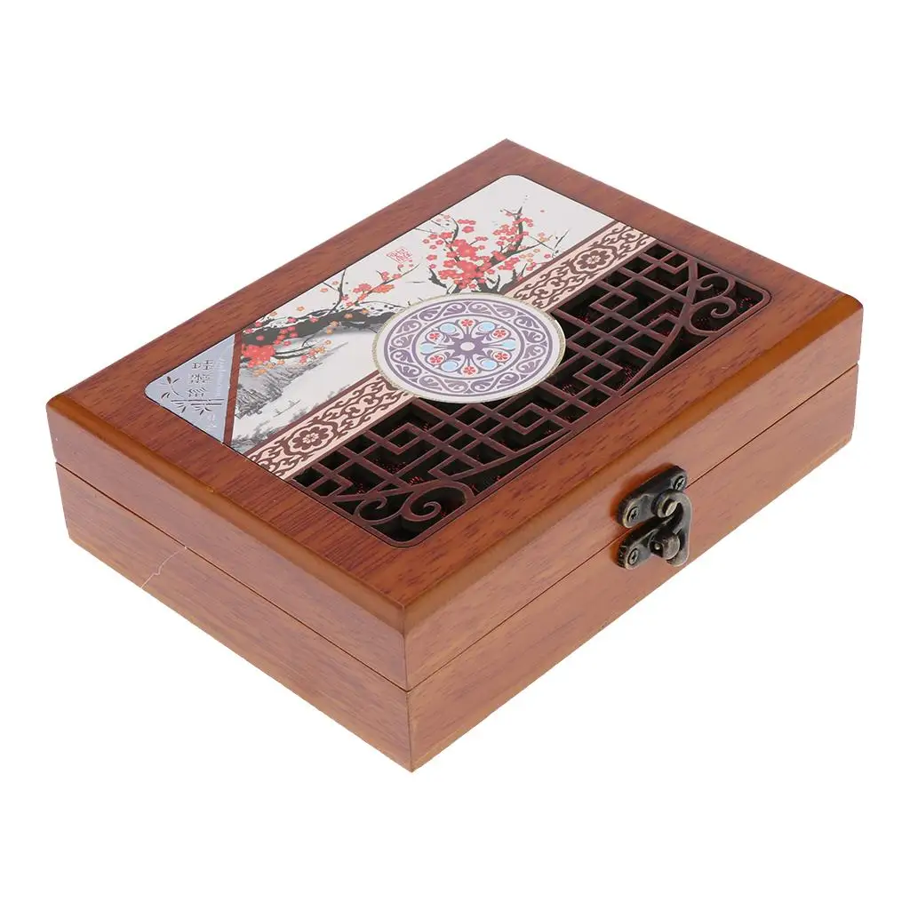 Solid Wooden Jewelry Box Case for Earringss Necklace Storage