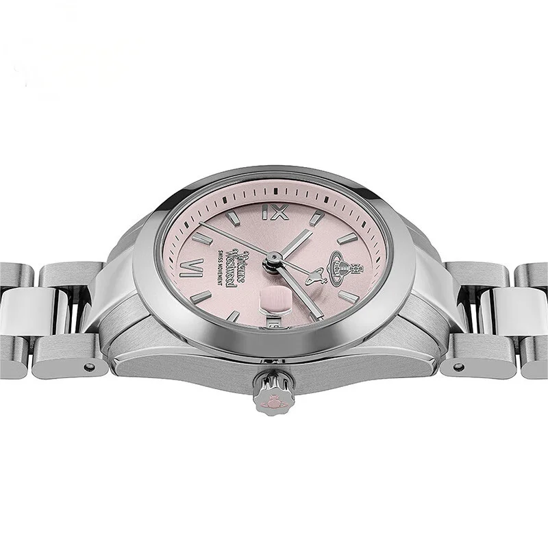 Vivienne Westwood Reloj de cuarzo de lujo elegante rosa para mujer
