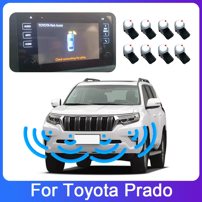 Car Parking Sensor Front And Rear Reversing Radar Assisted Automatic Parking Monitor Digital Display For Toyota Prado 2018~2023